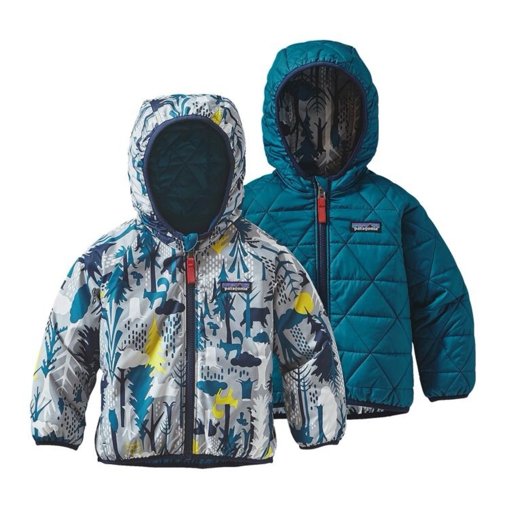 Patagonia Kids' Reversible Jacket - Teal and Forest Pattern, 2T